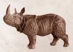 Nosorožec indický, cín, 1987, 13 cm