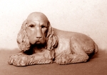 Kokr štěně, keramika, 1972, 20 cm