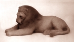 Lev, umělý kámen, 1985, 40 cm