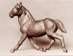 Divoký kůň, keramika, 1974, 22 cm