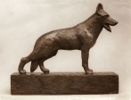 Německý ovčák, cín, 1985, 13 cm