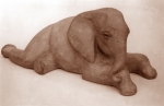 Elephant baby, artificial stone, 33 cm, 1985