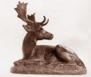 Fallow-deer lying, tin, 12 cm, 1987