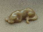 Spící levhart, umělý kámen, 1975, 5 cm