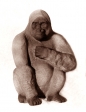 Gorila sedící, umělý kámen, 1974, 30 cm