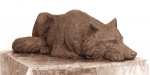 Spící vlk studie, hlína, 1980, 140 cm